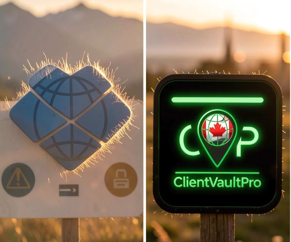 Comparison of Dropbox vs ClientVaultPro showing Canadian data sovereignty and security differences.